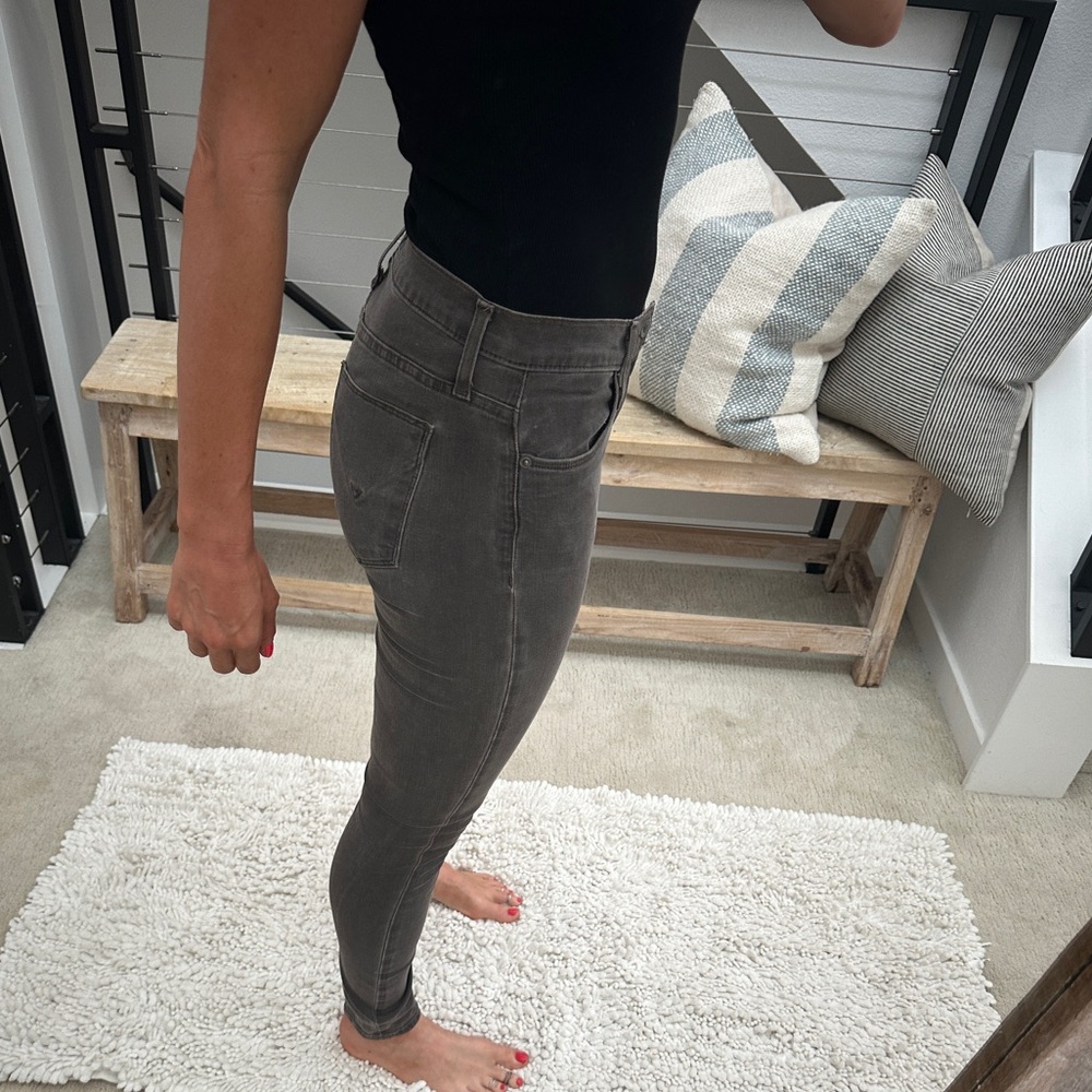 Hudson Jeans Nico Mid Rise Skinny Jeans Charcoal Black Stretch | Size 27 - Picture 7 of 14